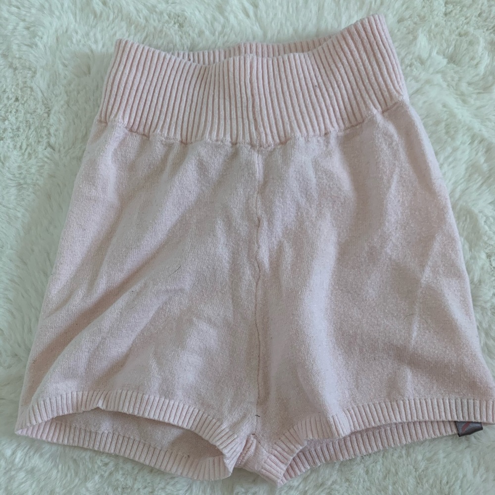 Pink warm up shorts